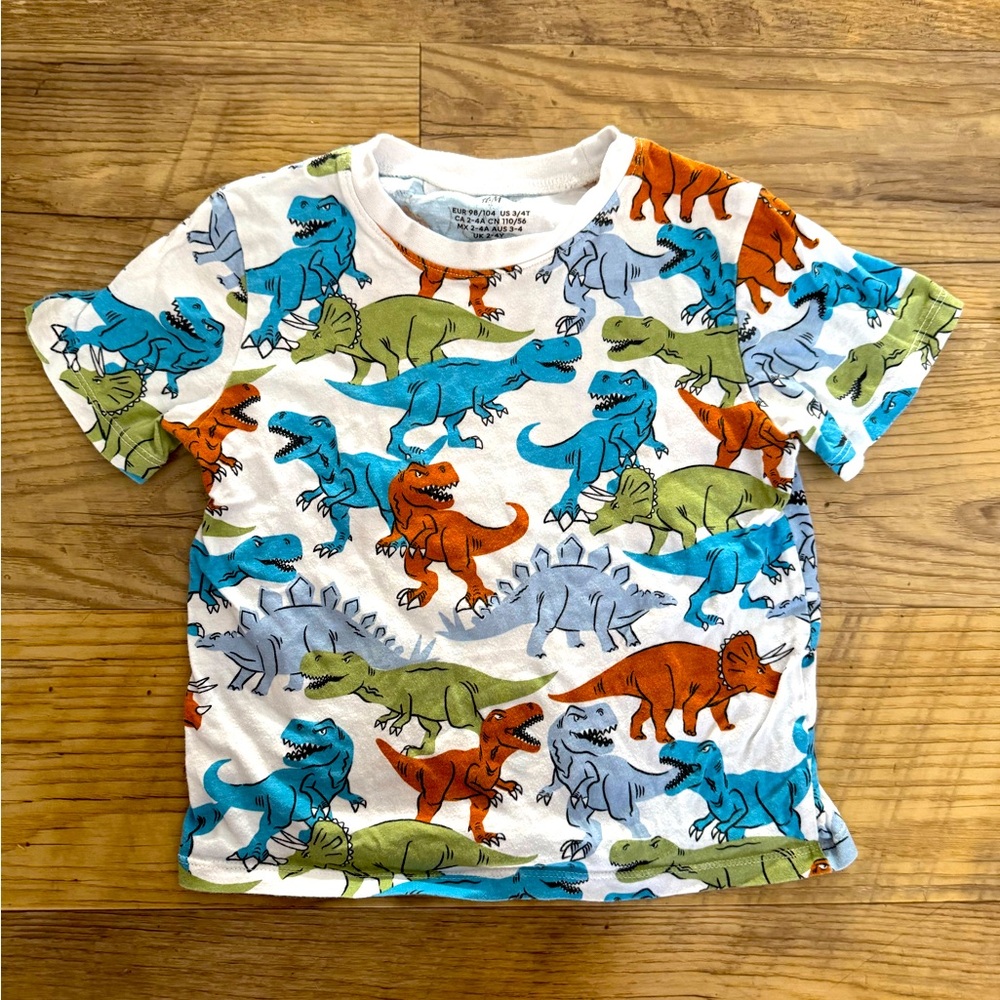 H+m Dino tee shirt, vguc size 3/4t dinosaur toddler shirt